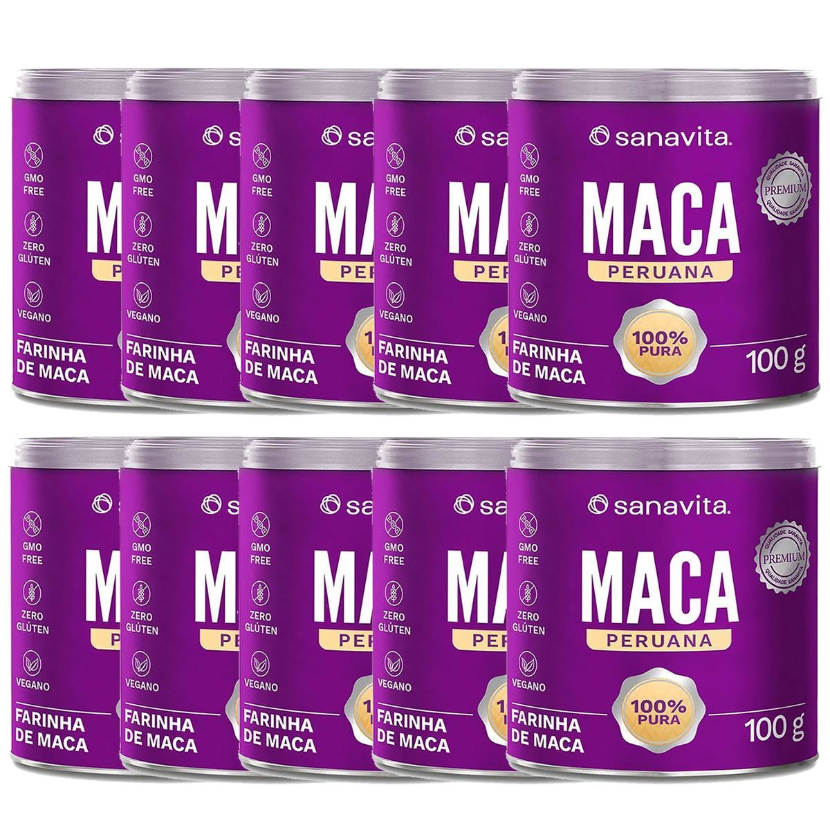 Kit 10X Farinha de Maca Peruana - 100g - Sanavita
