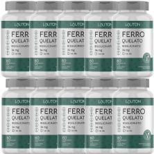Kit 10X Ferro Quelato Bisglicinato - 60 Comprimidos - Lauton Nutrition