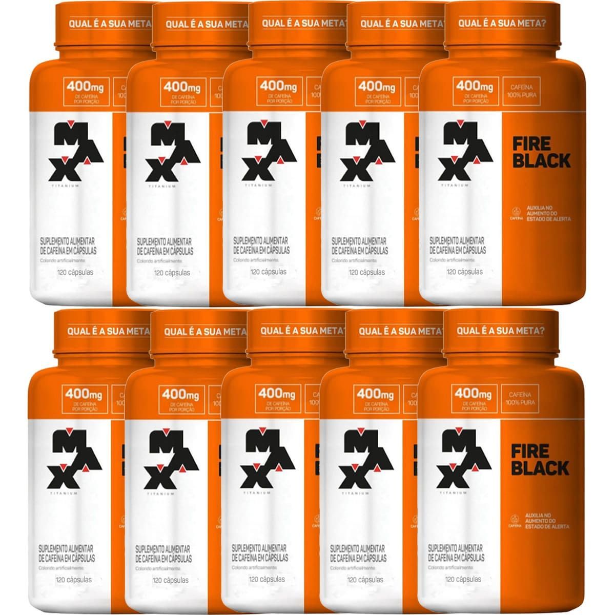 Kit 10X Fire Black - 120 C�psulas - Max Titanium