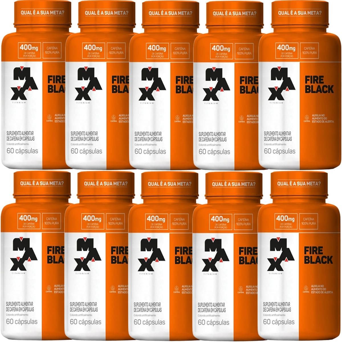 Kit 10X Fire Black - 60 C�psulas - Max Titanium