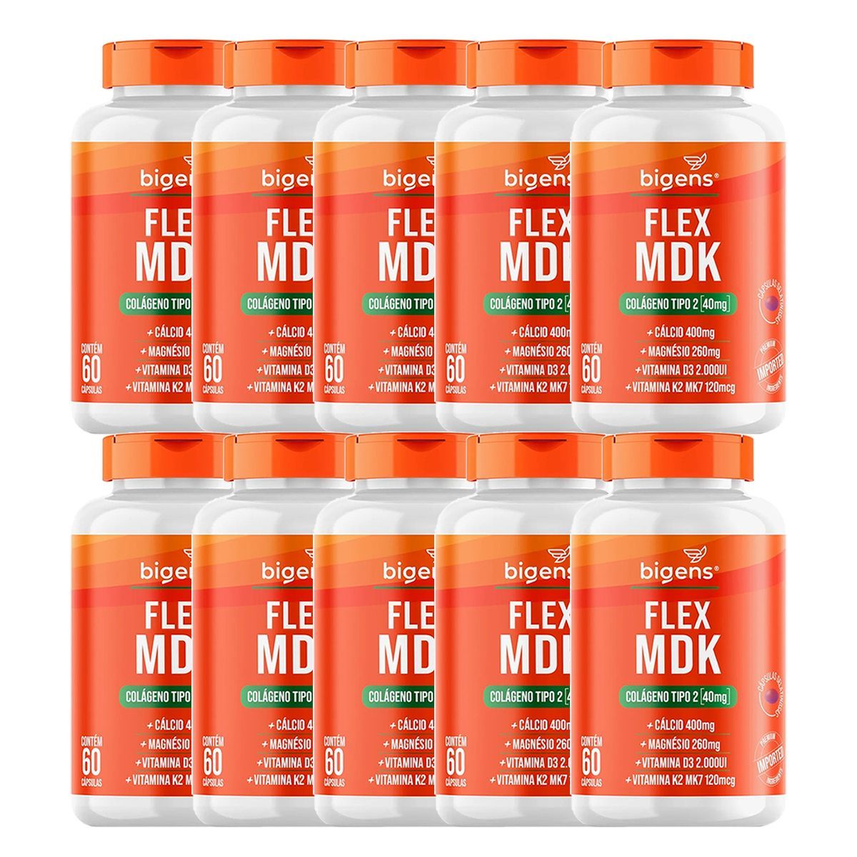 Kit 10X Flex Mdk Col�geno Tipo 2 - 60 C�psulas - Bigens