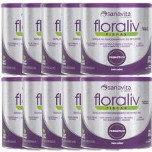 Kit 10X Floraliv Fibras - 225g Sem Sabor - Sanavita