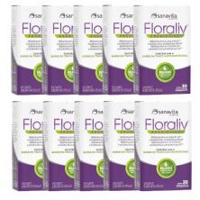 Kit 10X Floraliv Probiotico - 30 C�psulas Vegetais - Sanavita