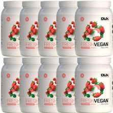 Kit 10X Fresh Vegan - 520g Morango - Dux Nutrition