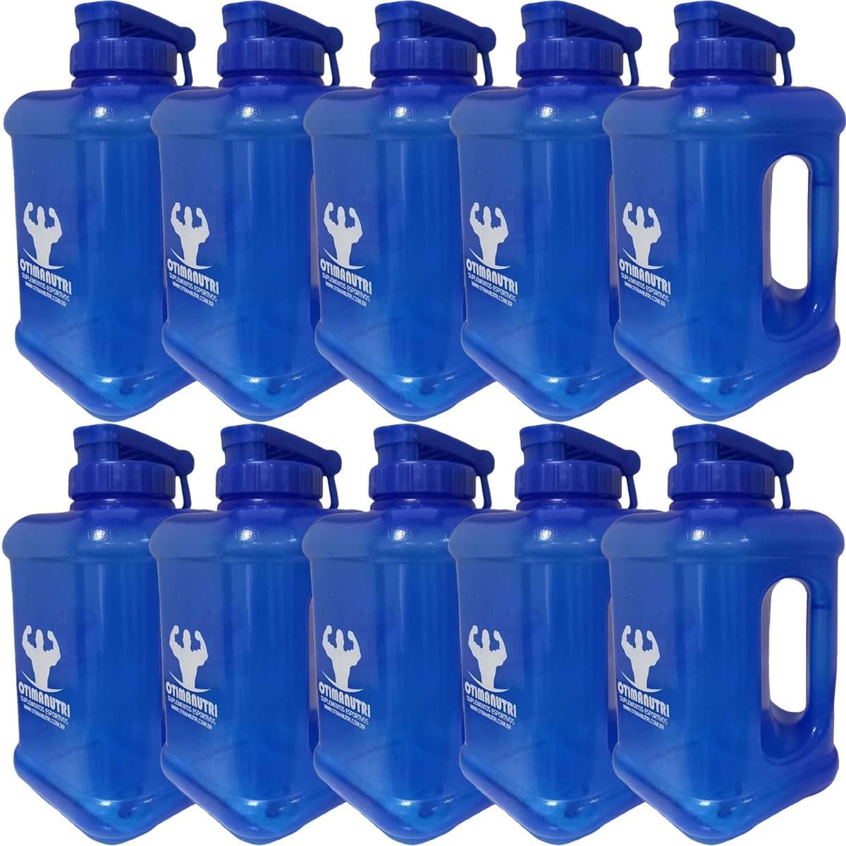 Kit 10X Gal�o Quadrado - 1600ml Azul - OtimaNutri