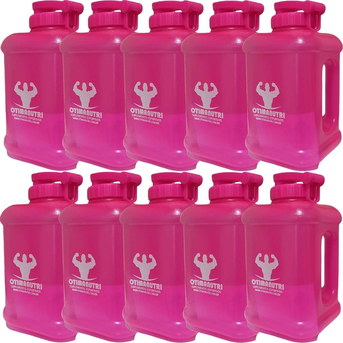 Kit 10X Gal�o Quadrado - 1600ml Rosa Pink - OtimaNutri