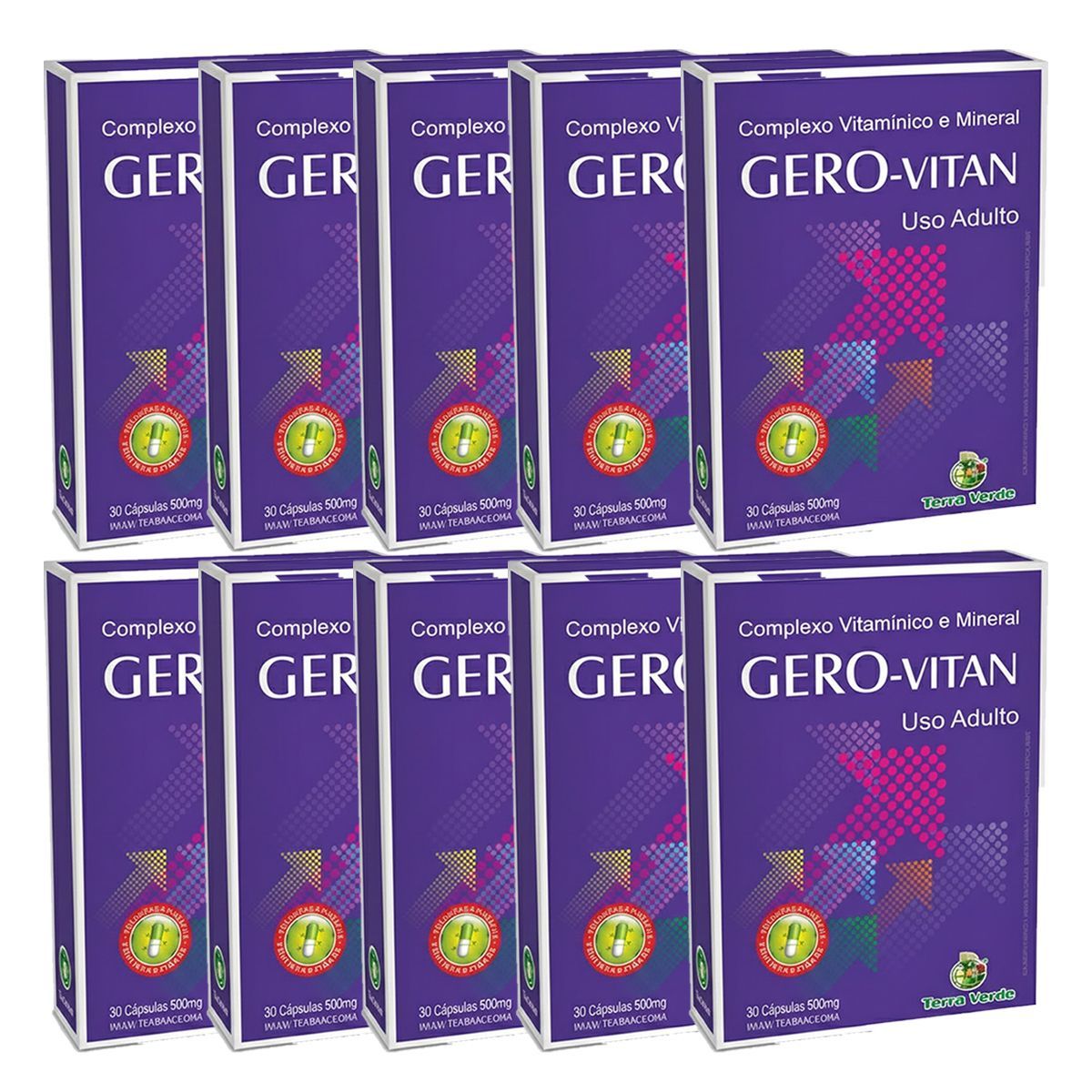 Kit 10X Gero-Vitan - 30 C�psulas - Terra Verde