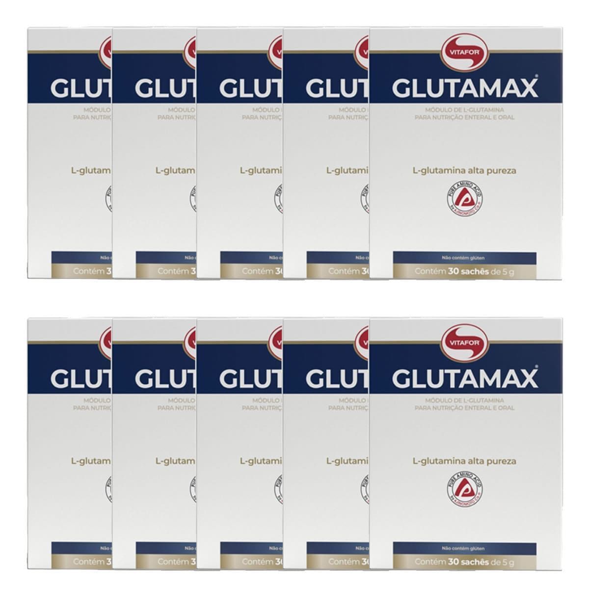 Kit 10X Glutamax - 30 Sach�s 5g - Vitafor
