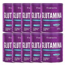 Kit 10X Glutamina - 300g - Sanavita