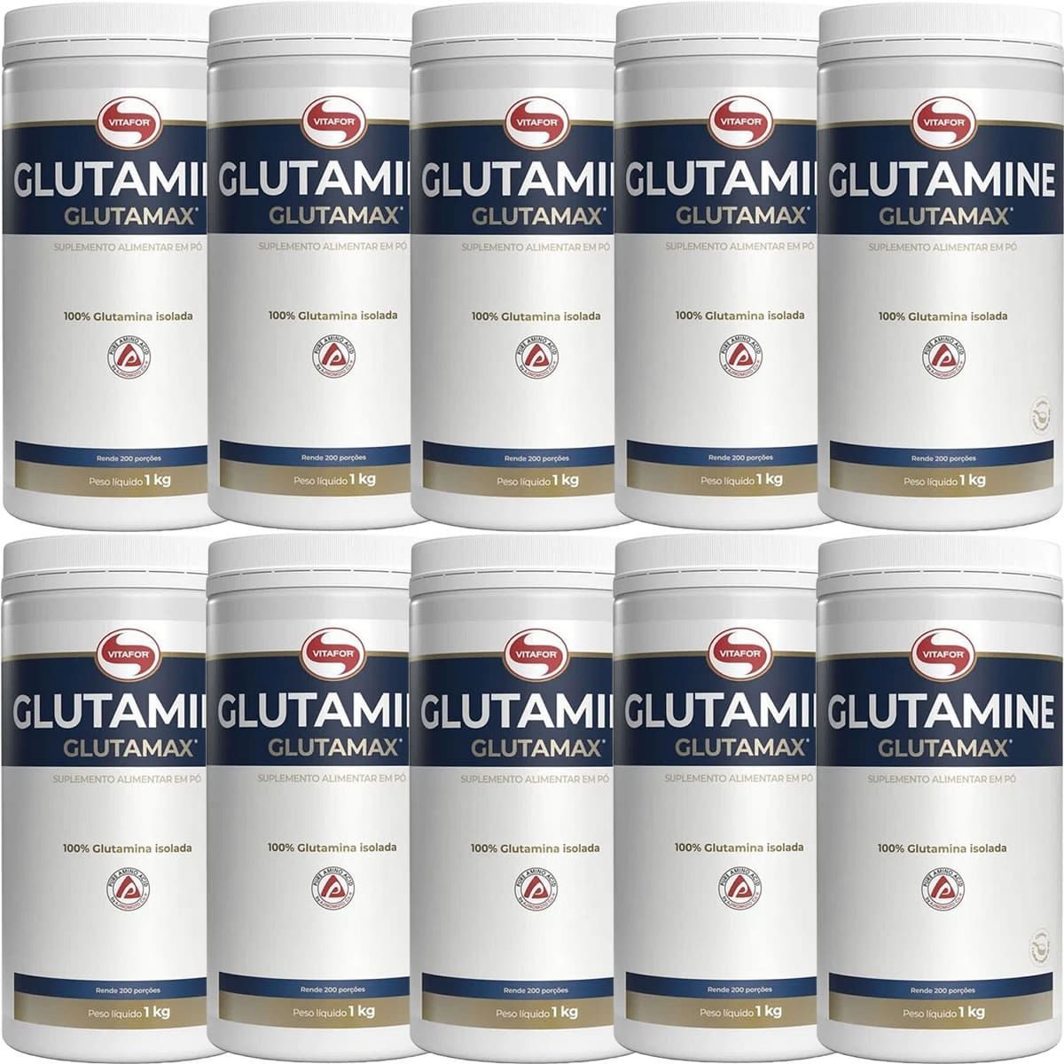 Kit 10X Glutamine - 1000g - Vitafor