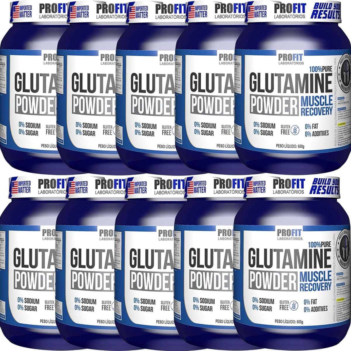 Kit 10X Glutamine Powder - 600g - ProFit