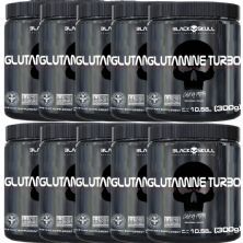 Kit 10X Glutamine Turbo - 300g Sem Sabor - Black Skull