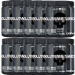 Kit 10X Glutamine Turbo - 300g Sem Sabor - Black Skull