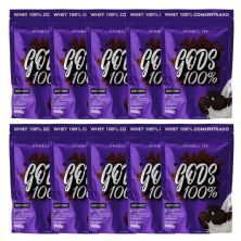 Kit 10X Gods Whey 100% - 900g Refil Cookies - Canibal
