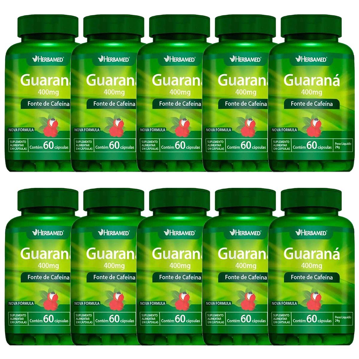 Kit 10X Guarana - 60 C�psulas - Herbamed