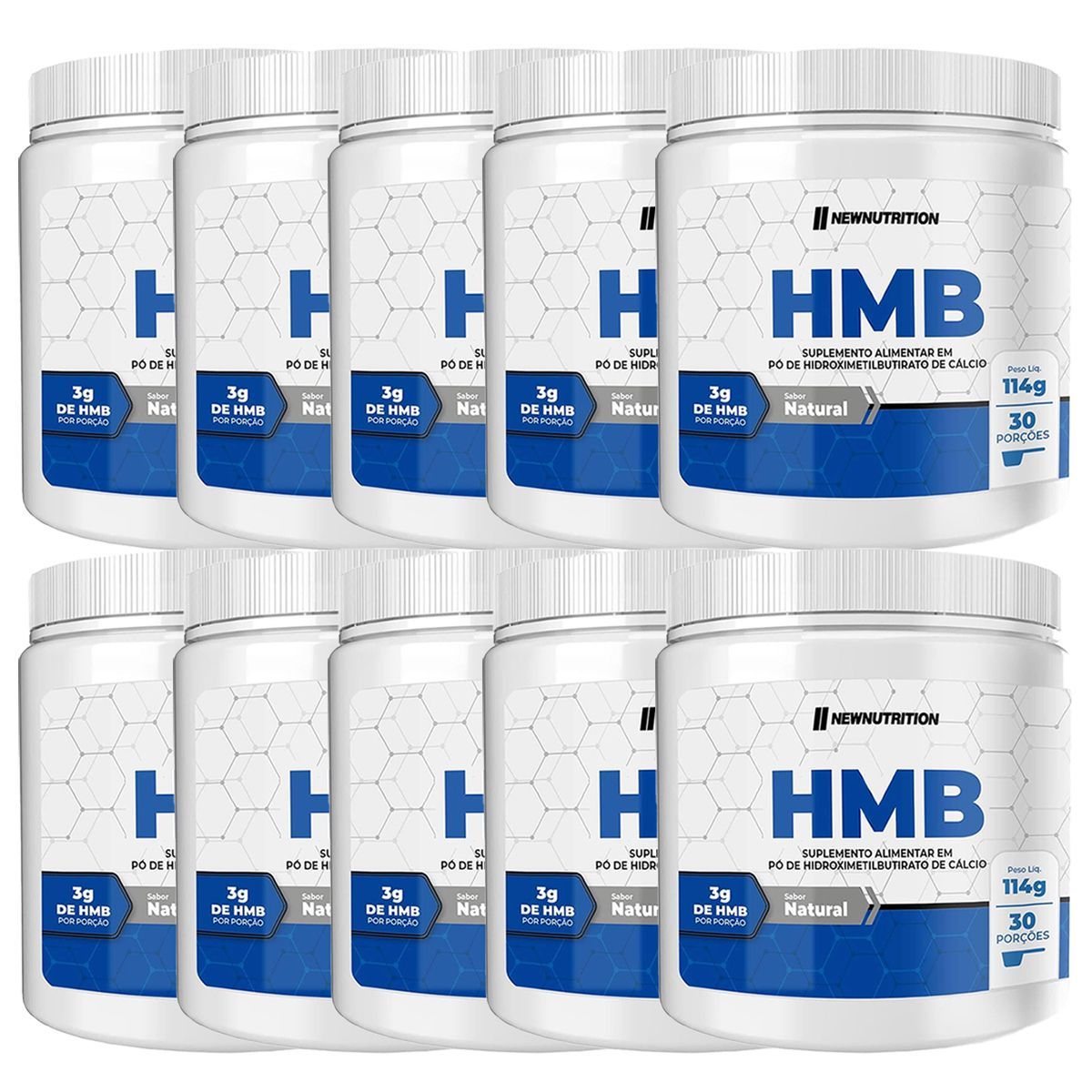 Kit 10X Hmb Em P� - 114g Natural - NewNutrition