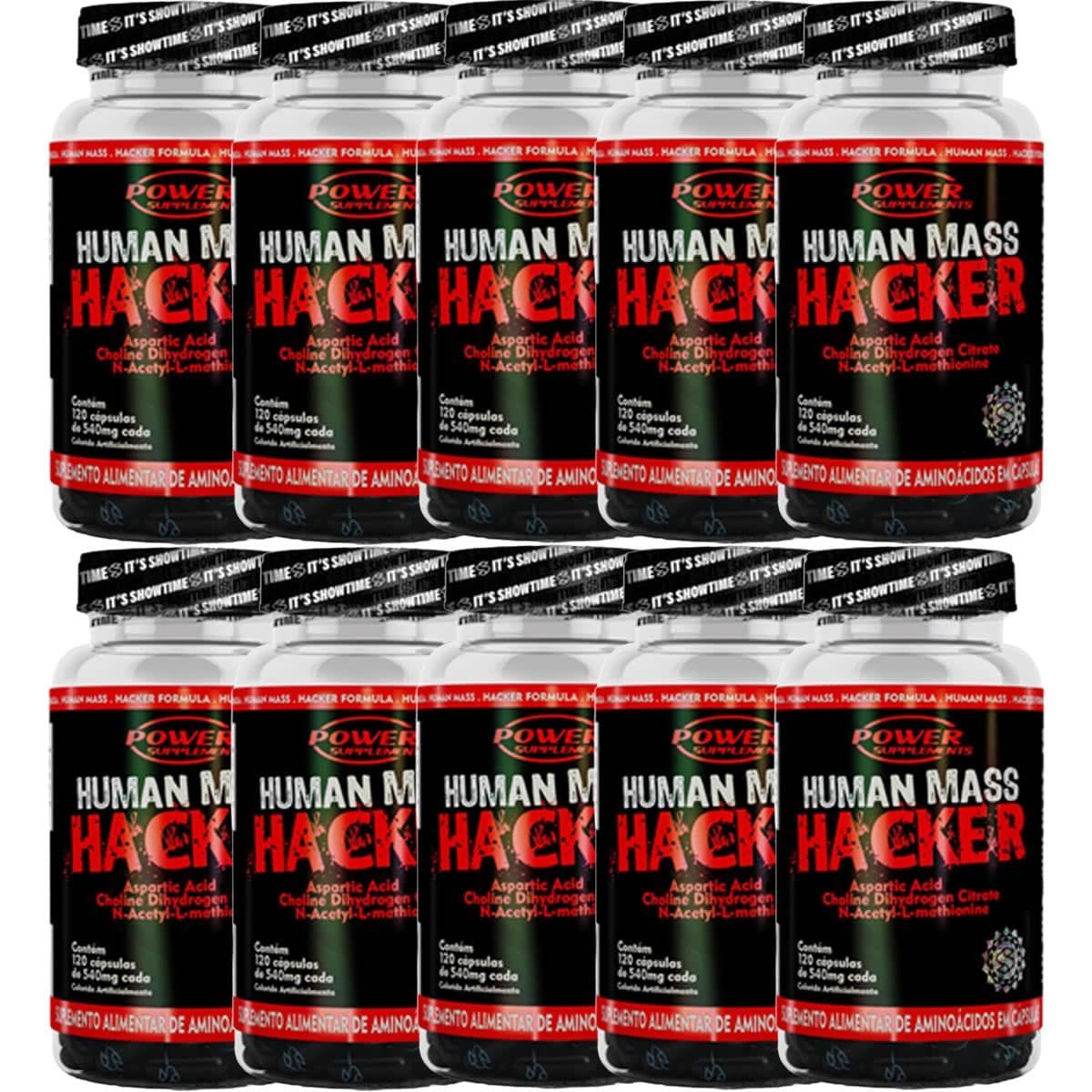 Kit 10X Human Mass Hacker - 120 C�psulas - Power Supplements