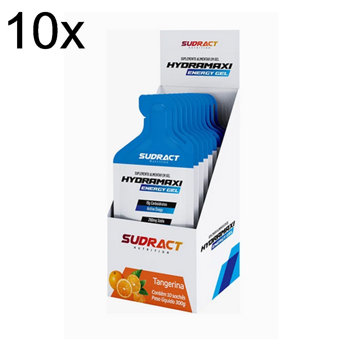 Kit 10X Hydramaxi Energy Gel - 10 Sach�s 30g Tangerina - Sudract Nutrition