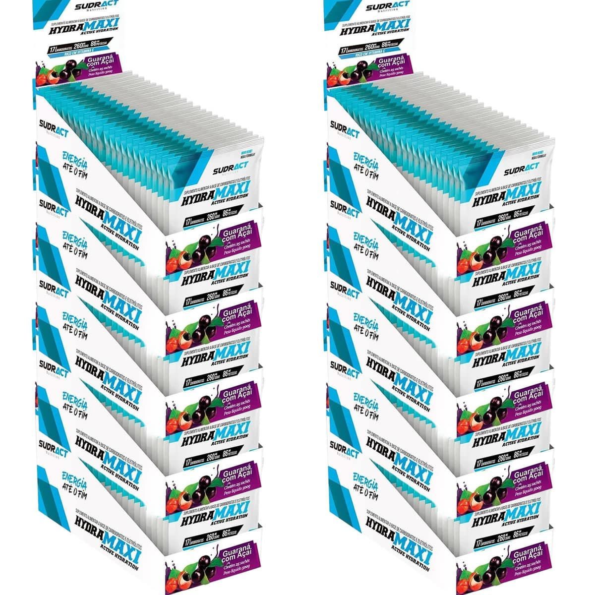 Kit 10X Hydramaxi Isot�nico em P� - 25 Sach�s 20g Guaran� com A�a� - Sudract Nutrition
