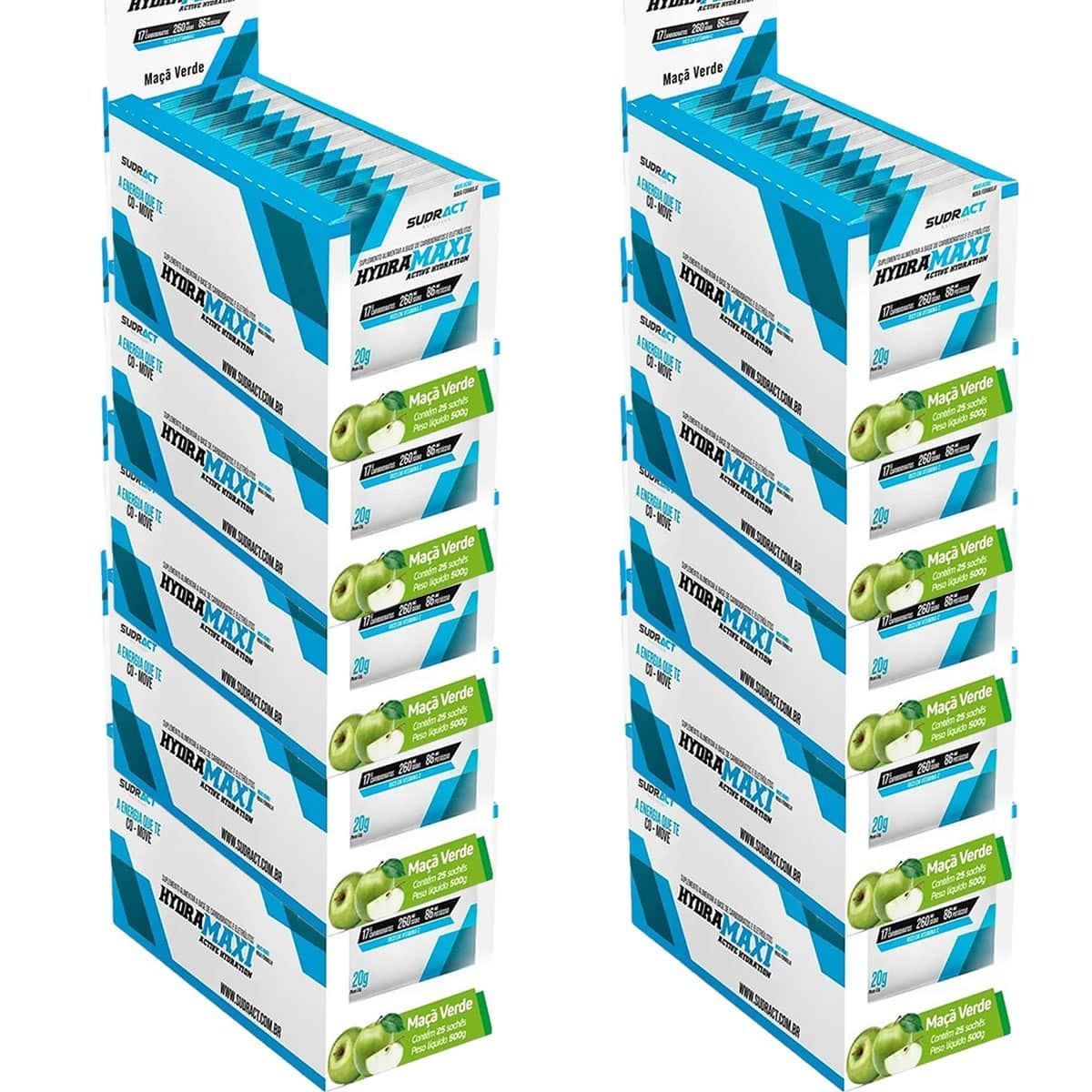 Kit 10X Hydramaxi Isot�nico em P� - 25 Sach�s 20g Ma�� Verde - Sudract Nutrition