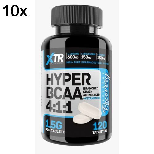 Kit 10X Hyper BCAA 4:1:1 - 120 Tabletes - XTR