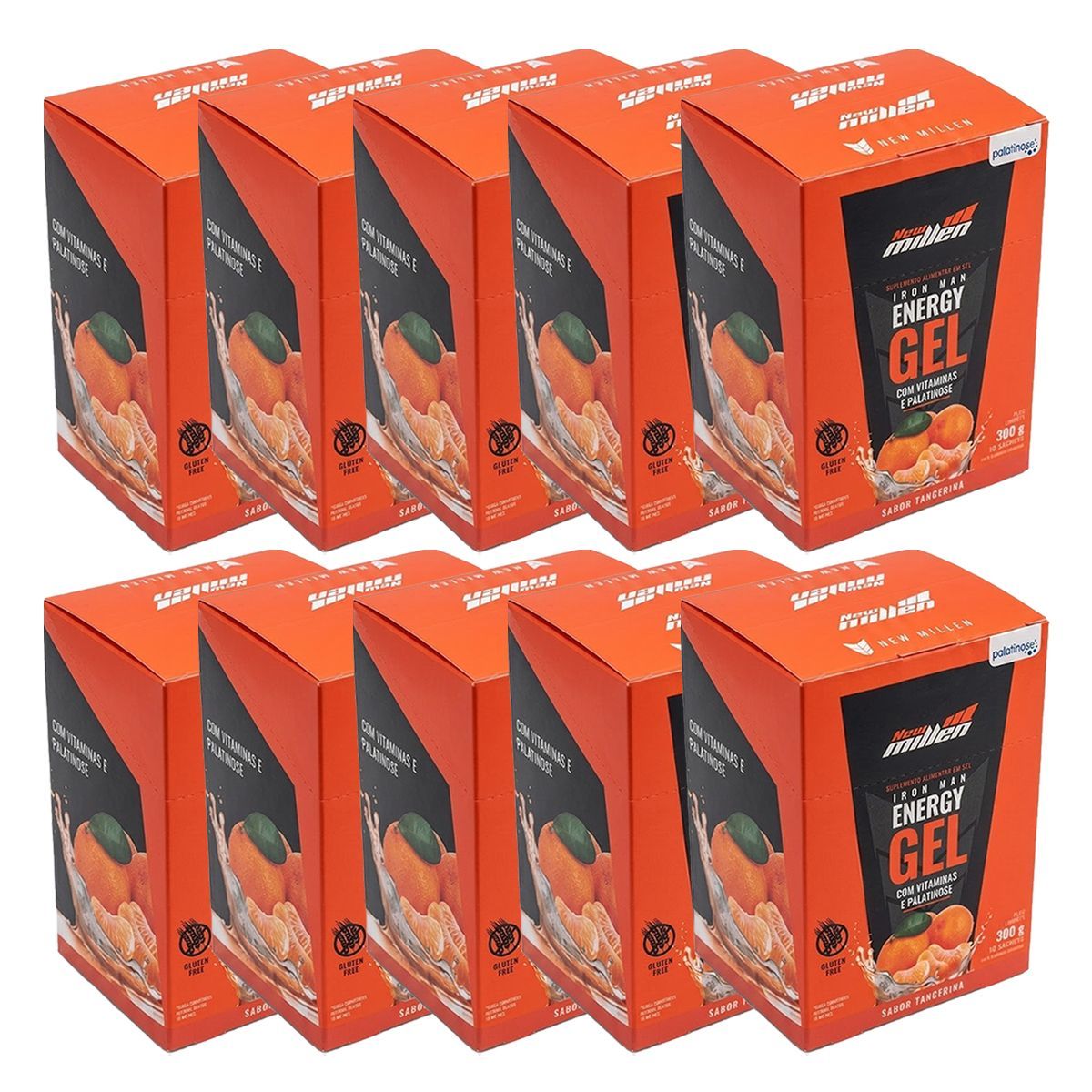 Kit 10X Iron Man Instant Energy Gel - 10 Unidades 30g Tangerina - New Millen