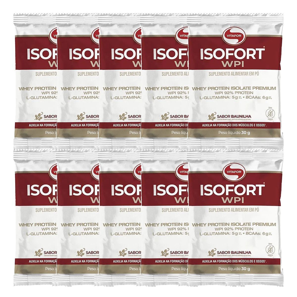 Kit 10X Isofort - 1 Sach� 30g Baunilha - Vitafor