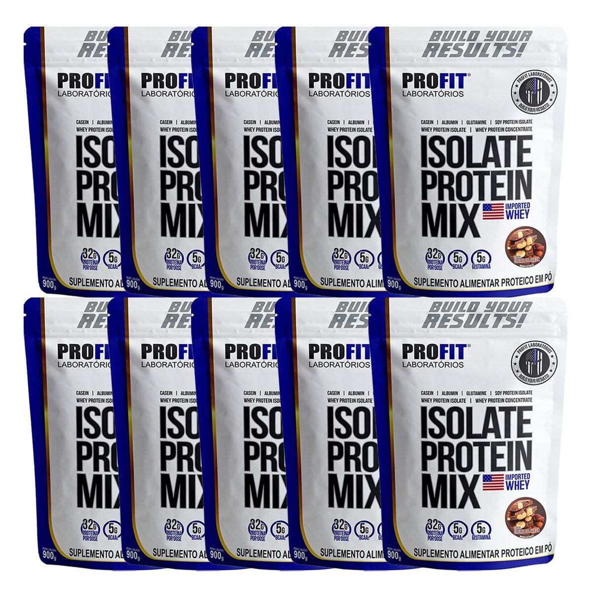 Kit 10X Isolate Protein Mix Refil - 900g Creme de Avel� - Profit