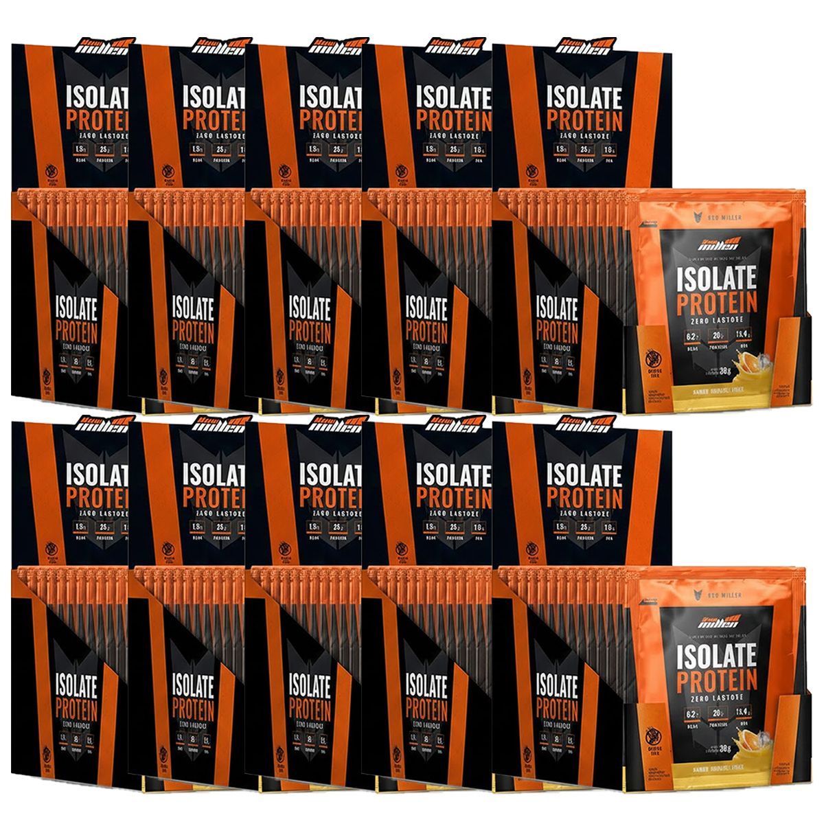 Kit 10X Isolate Protein Zero Lactose - 15 Sach�s 30g Orange Juice - New Millen