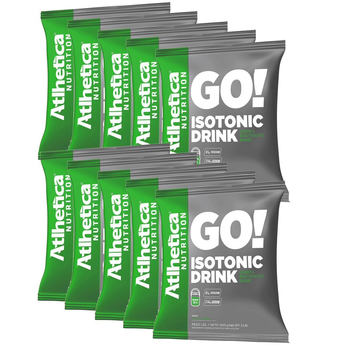 Kit 10X Isotonic Drink Endurance Series - 900g Refil Lima Lim�o - Atlhetica Nutrition