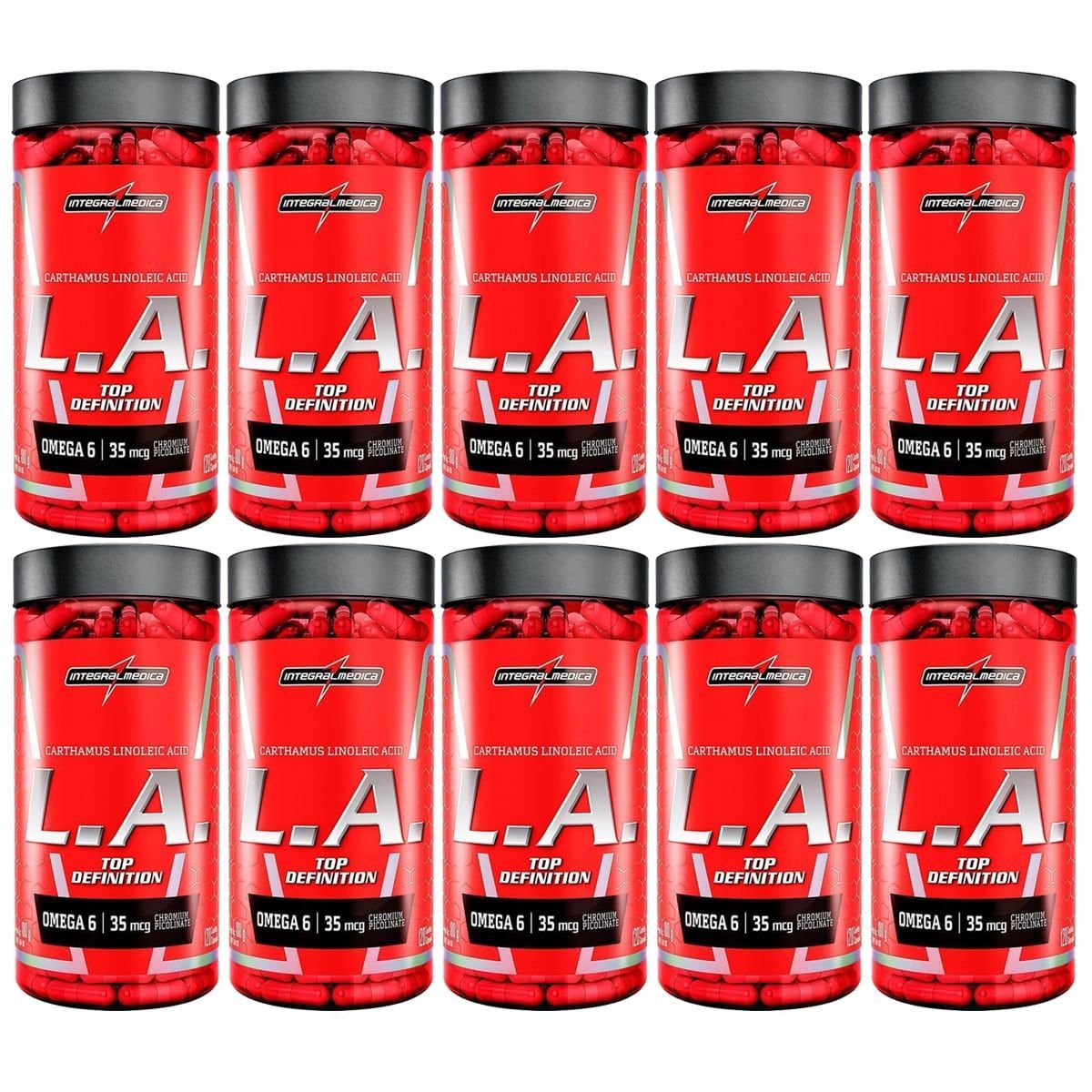 Kit 10X L.A. Top Definition 9000 com Cromo - 120 C�psulas - IntegralM�dica