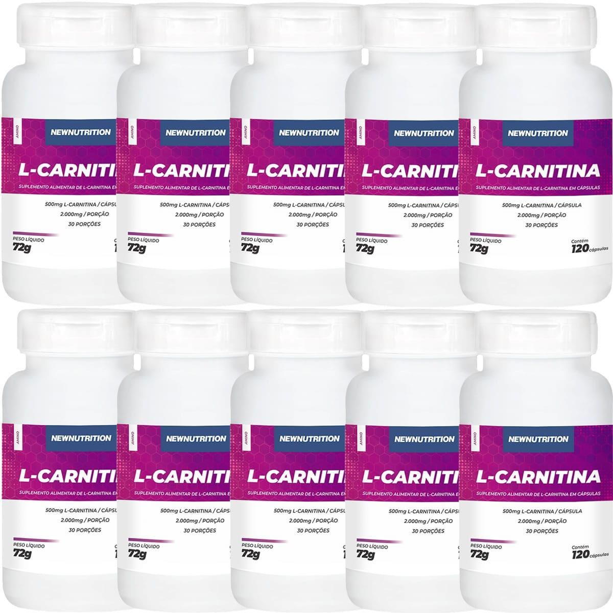 Kit 10X L Carnitina - 120 C�psulas - NewNutrition