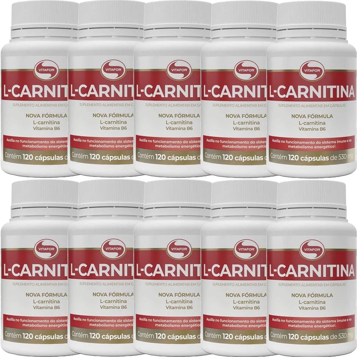 Kit 10X L-Carnitina - 120 C�psulas - Vitafor