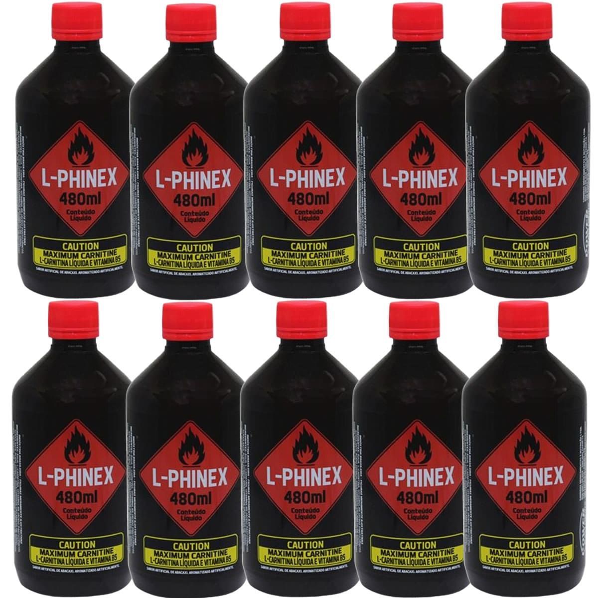 Kit 10X L-Phinex - 480ml Abacaxi - Power Suplements