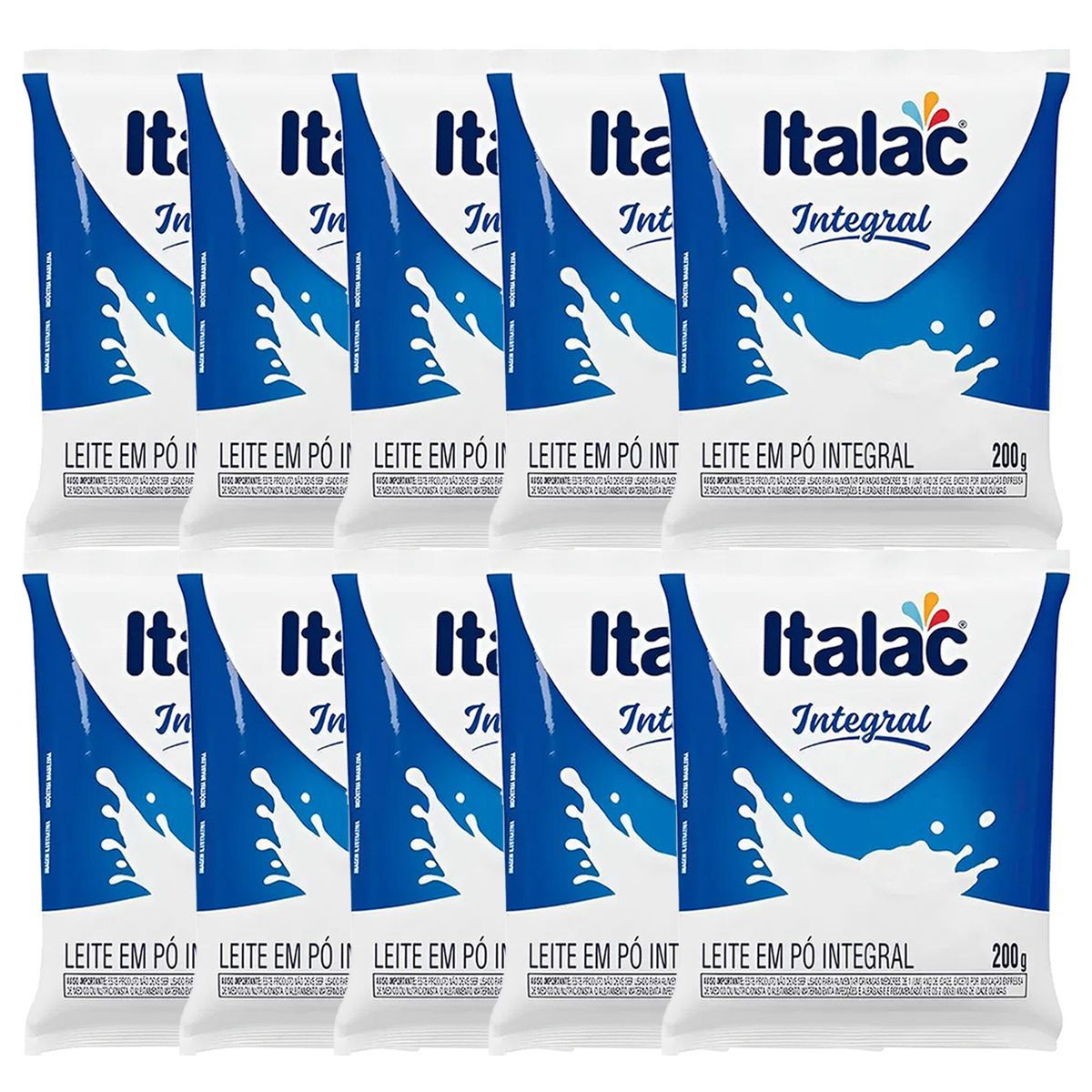 Kit 10X Leite em P� Integral 200g - Italac