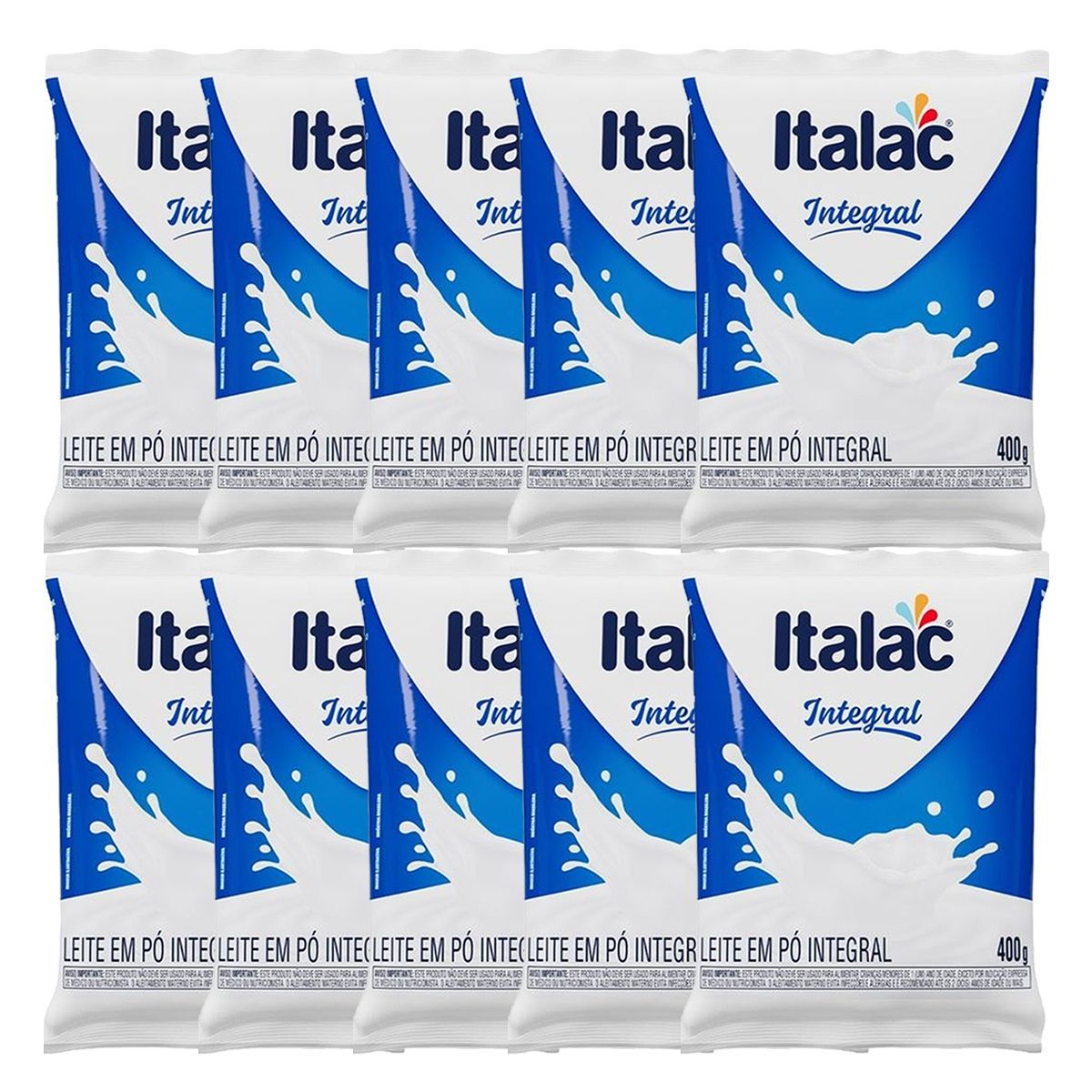 Kit 10X Leite em P� Integral 400g - Italac
