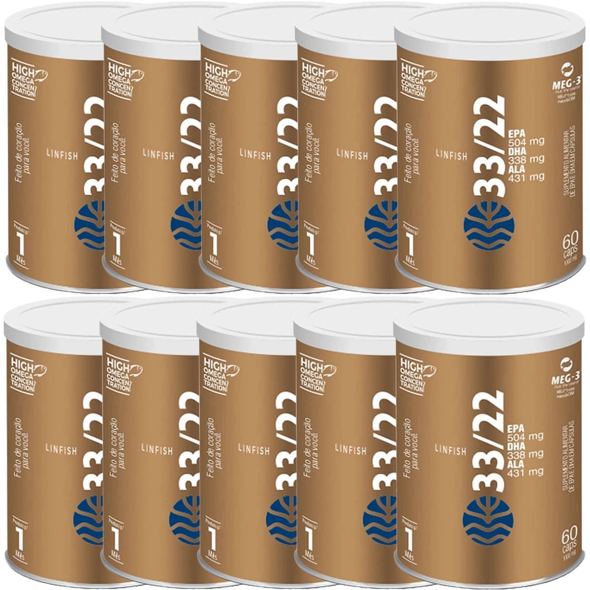 Kit 10X Lin Fish 33/22 - 60 C�psulas - Vital �tman