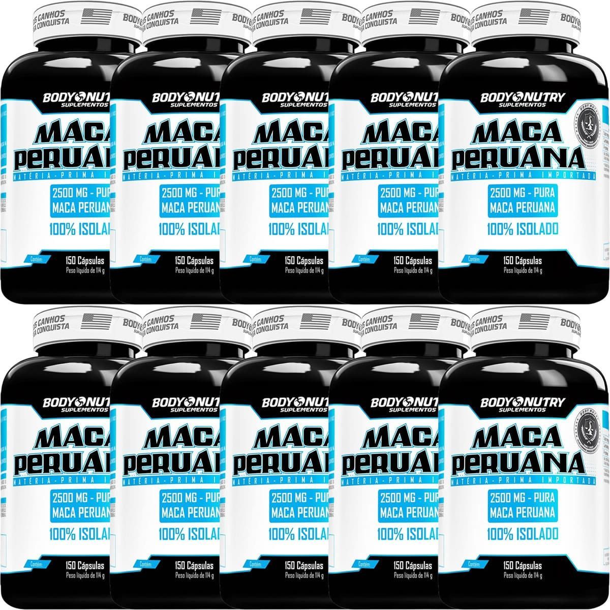 Kit 10X Maca Peruana- 150 C�psulas - Body Nutry