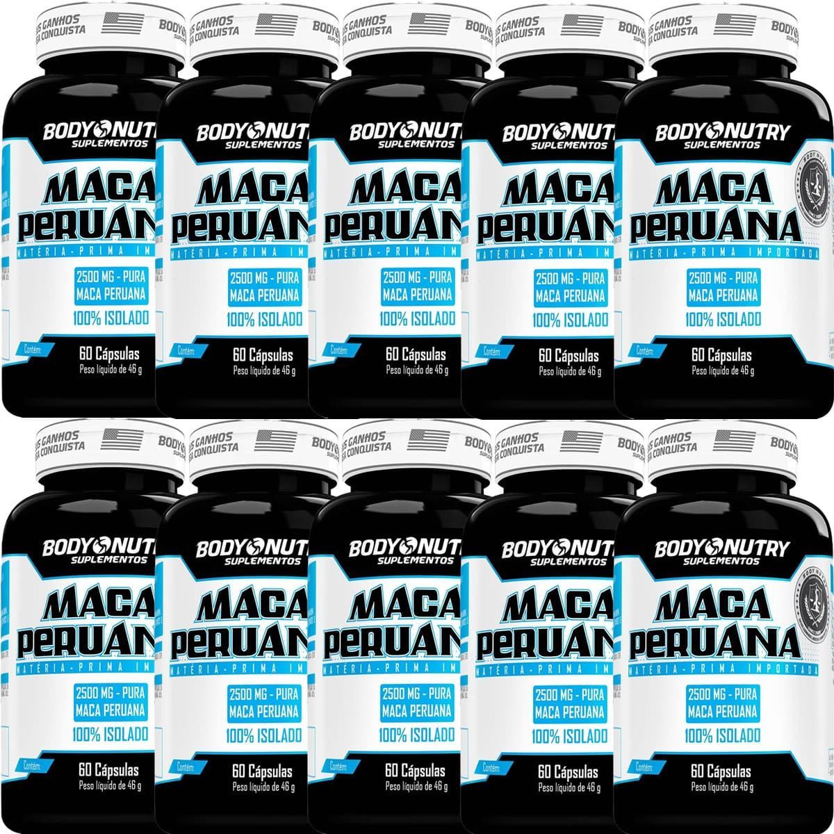 Kit 10X Maca Peruana - 60 C�psulas - Body Nutry