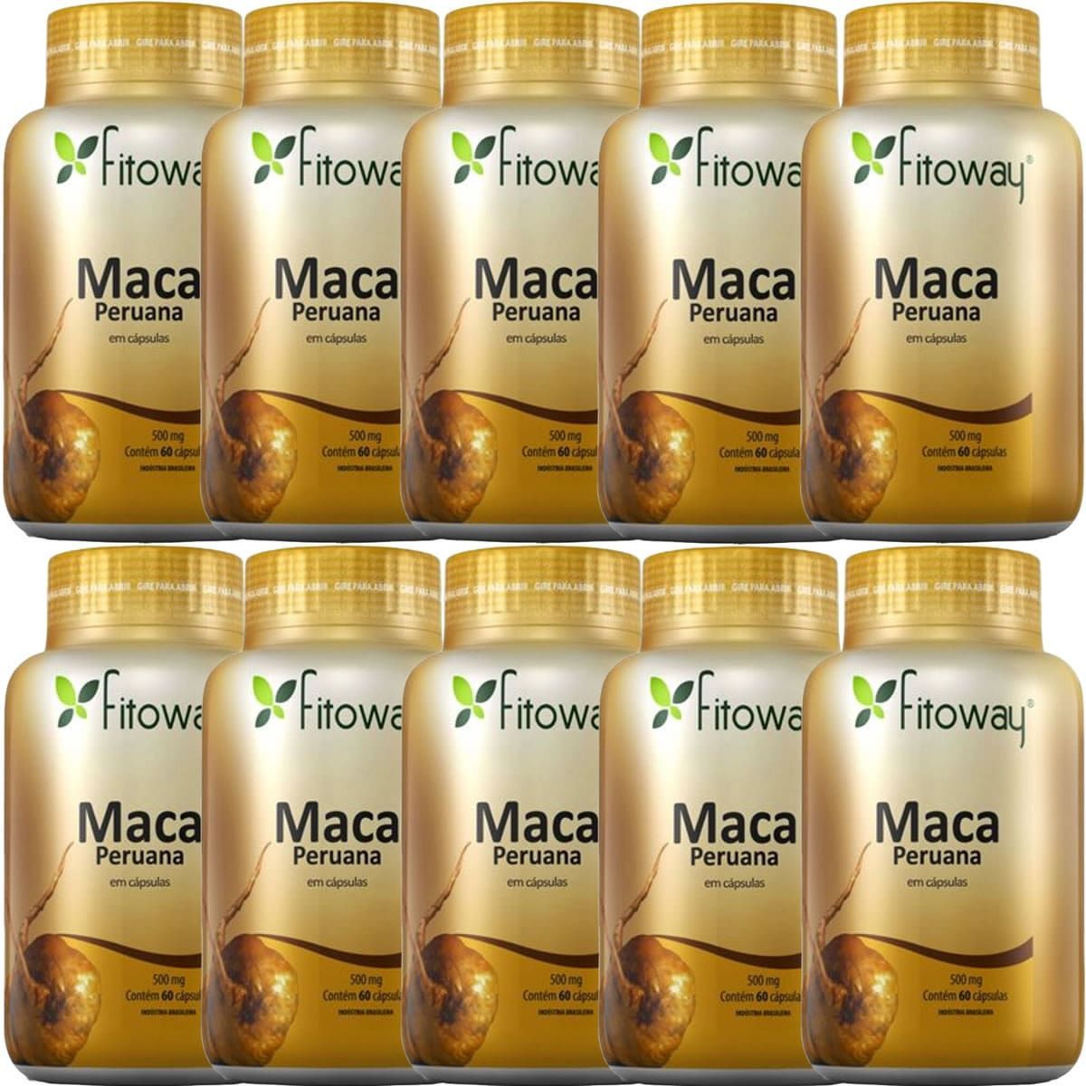 Kit 10X Maca Peruana - 60 C�psulas - Fitoway