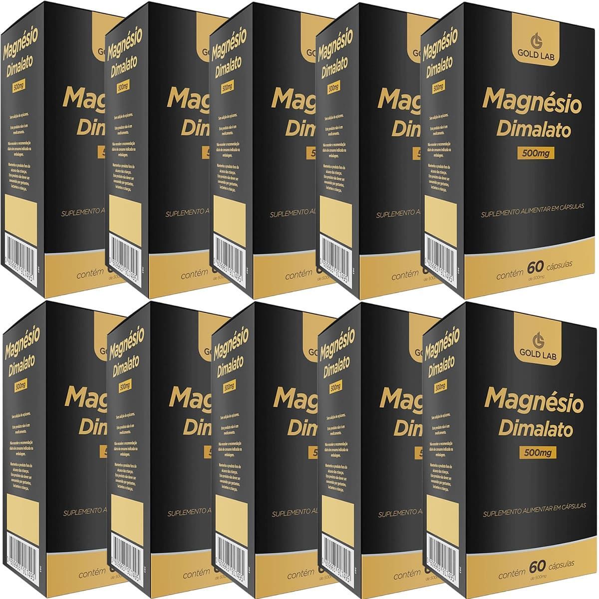 Kit 10X Magn�sio Dimalato - 60 C�psulas - Gold Lab