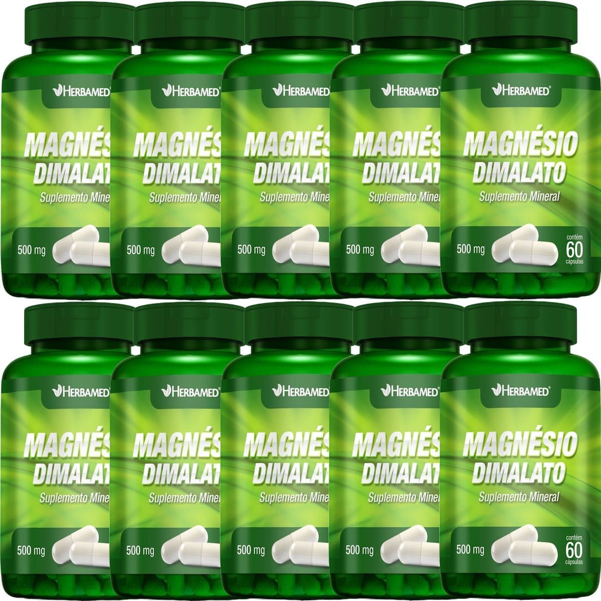Kit 10X Magn�sio Dimalato - 60 C�psulas - Herbamed
