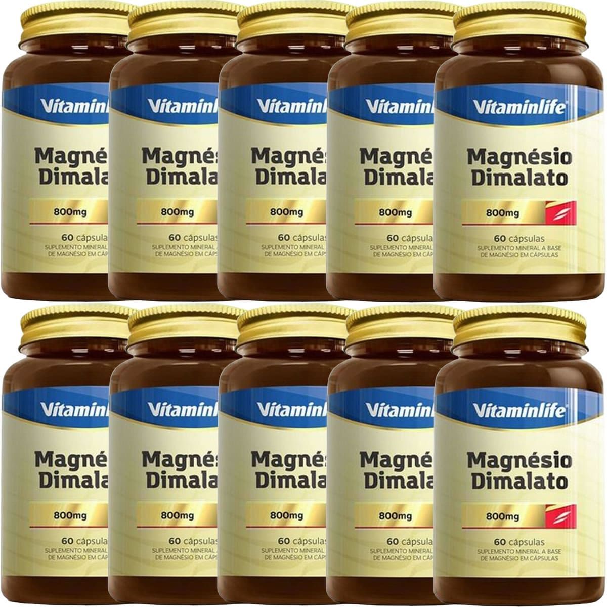 Kit 10X Magn�sio Dimalato - 60 C�psulas - Vitaminlife