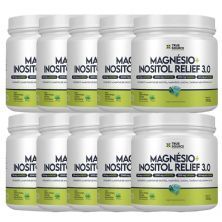 Kit 10X Magnesio + Inositol Relief 3.0 - 350g Capim Lim�o, Hortela e Erva Doce - True Source