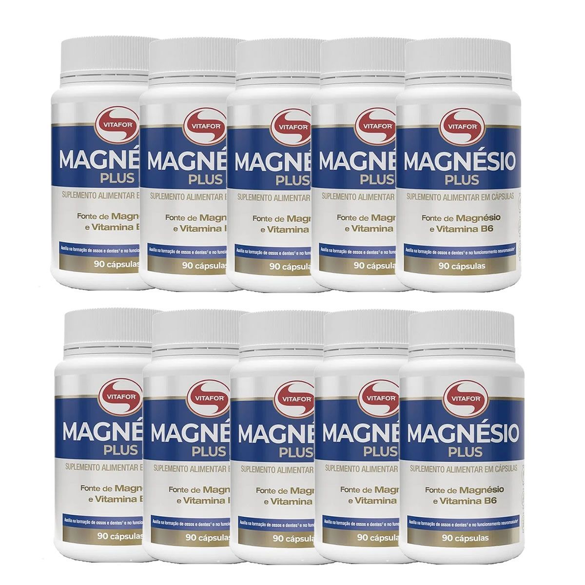 Kit 10X Magn�sio Plus - 90 C�psulas - Vitafor