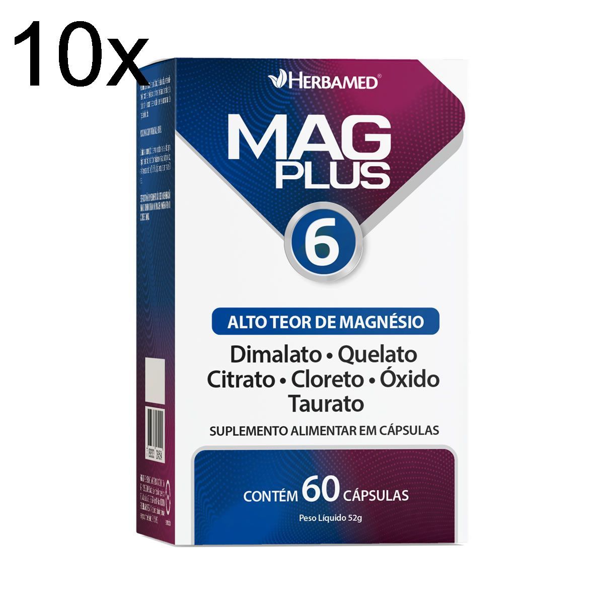Kit 10X MagPlus 6 - 60 C�psulas - Herbamed