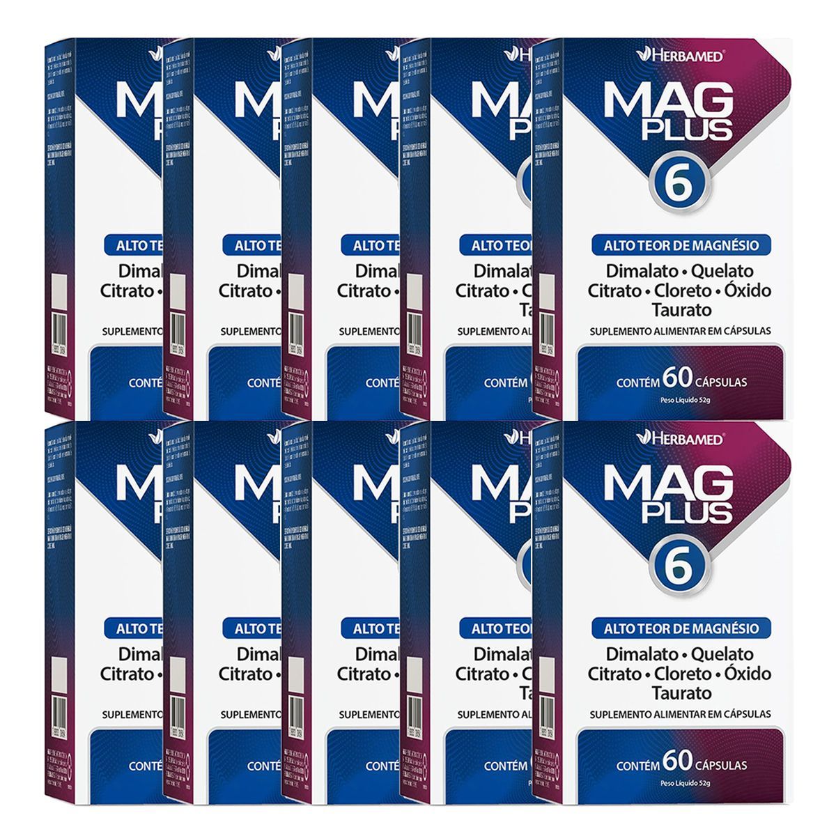 Kit 10X MagPlus 6 - 60 C�psulas - Herbamed