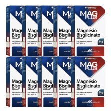Kit 10X MagPlus Magn�sio Bisglicinato - 60 C�psulas - Herbamed