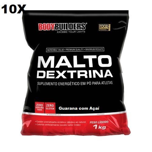 Kit 10X Maltodextrina - 1000g Guarana c/ A�a� - BodyBuilders