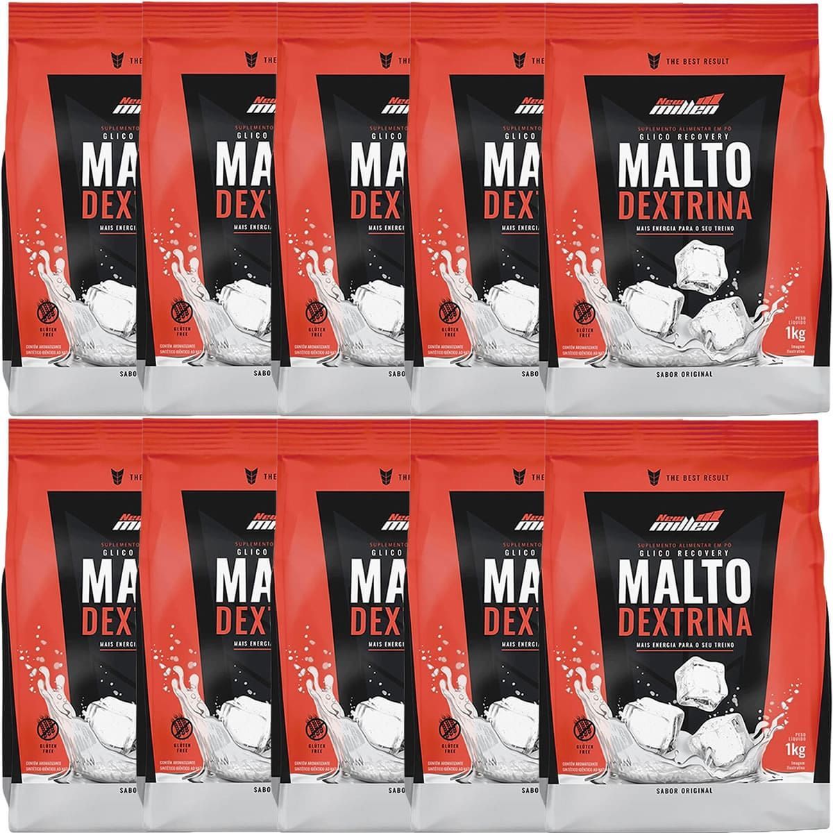 Kit 10X Maltodextrina - 1000g Refil Natural - New Millen
